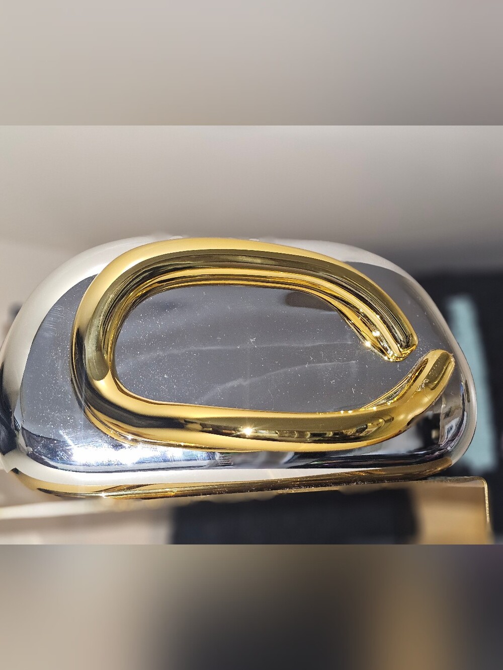 Polished METALLIC Gold & Silver CLUTCH BAG